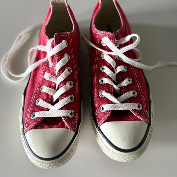 Converse Pink Canvas Sneakers with White Accents - Picture 1 of 4